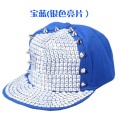 Flat brim acrylic design fashion rivet punk snapback cap hat