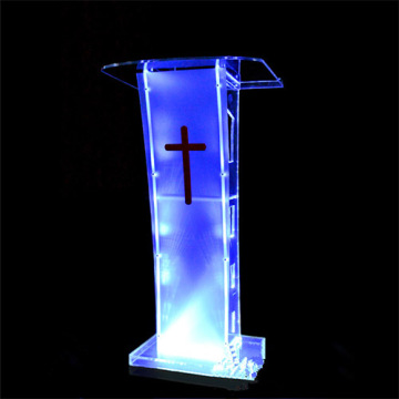 Podium acrylique moderne avec support de lumière LED