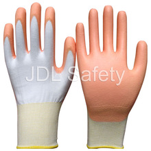 White Nylon Work Glove with PU Palm Coated (PN8006)