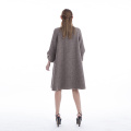 Beaver rabbit fur collar hand-sewn cashmere coat