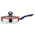 Straight shape stainless steel cookware with silicone handle