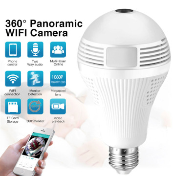 Lampe de caméra panoramique WiFi de sécurité à domicile