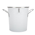 Metal Ice Bucket With Scoop White