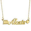 Collar personalizado con nombre de acero inoxidable dorado