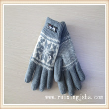 knitted wool gloves with isolating lining
