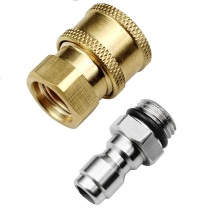 Quick Connector Pressure Washer Fittings, M14 Female Thread Tap Connector & Male Thread Brass Quick Connector, 1/4" Pressure Was