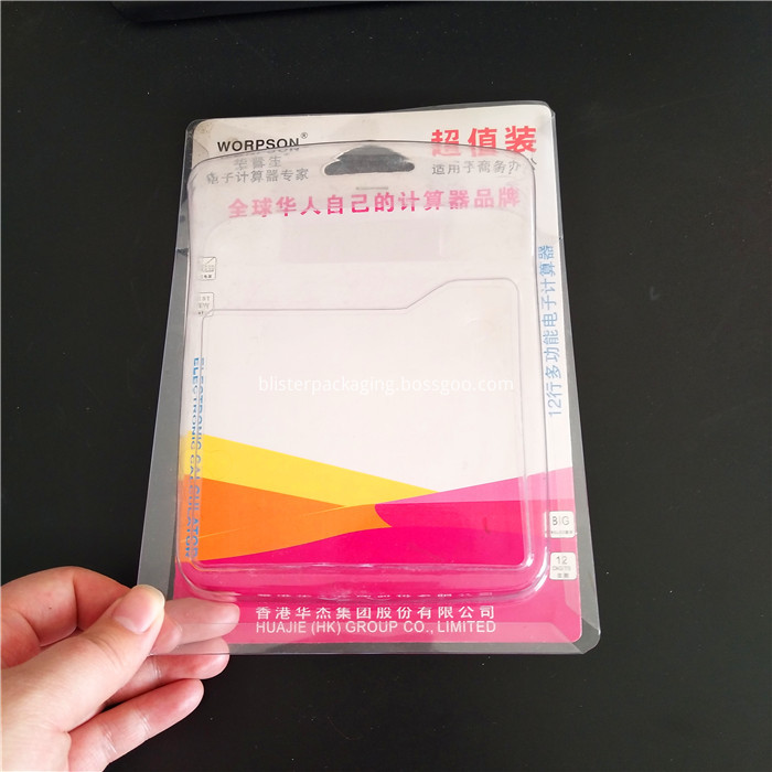 clamshell calculator packaging