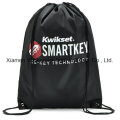 Personalizado negro impermeable 210d Polyester Drawstring mochila mochila playa bolsa de playa