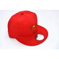 Algodão em branco tampa plano couro Brim Snapback boné