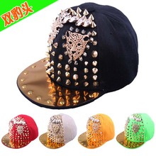 Custom new handmade skull hiphop punk cap rap dancer snapback hat