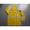 Yj-6047 Packable Green Yellow Motorcycle Safety Rain Suit Coat Jacket