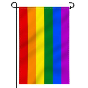 100% polyester custom digital printing rainbow garden flag