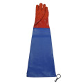 Chubasquero de PVC granulado rojo con manga guantes 60cm