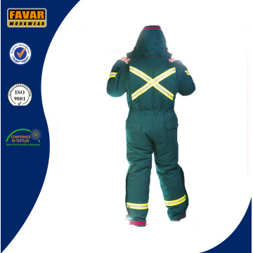 Russia Cold Weather Green Durable Winter Coverall High Visibility Winter Padded Coveralls