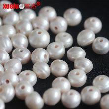 2.5mm Big Hole Botón Natural Anillado perlas sueltas de agua dulce Perlas