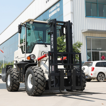 Most popular 4 WD fork lift 4x4 terrain diesel forklift Truck for sale