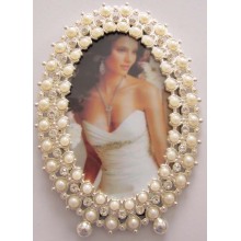 Oval Pearl Wedding Metal Photo Frame