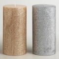 metal paint column wax unscented smoke-free pillar candle