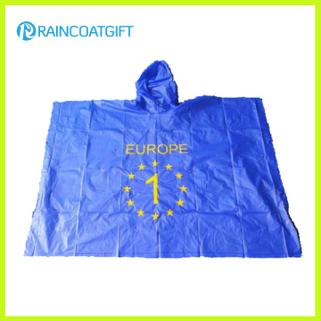 Logo Printed 100%PVC Rain Poncho Rpe-165