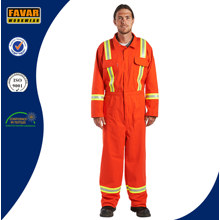 Mens Cotton Orange High Visibility Safety Coveralls