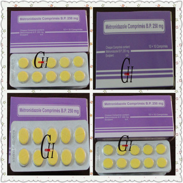 Tabletas de metronidazol antiparasitario