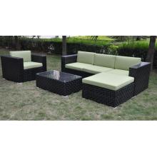 PE Rattan mobiliário de jardim conjunto de sofá de alumínio