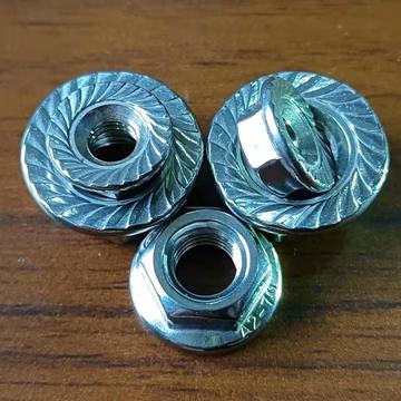 DIN6923 SS304 silvery hex flange nuts