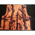 Safety Vest with All Over Print 100%Polyester Orange Colour