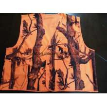 Safety Vest with All Over Print 100%Polyester Orange Colour