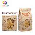 Flat Bottom Food Packaging Paper Bags With Window