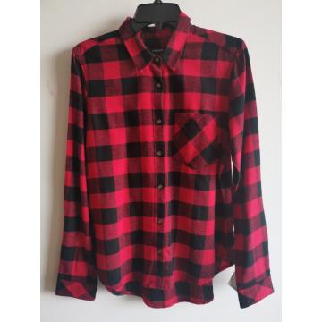 Women Casual Y/D Flannel Shirt