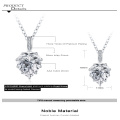 Silver Plated CZ Diamond Heart Bridal Necklaces Fashion (CNL0224-B)