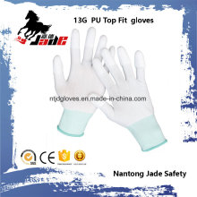 13G Polyester Palm Weiß PU Überzogener Handschuh En 388 4131