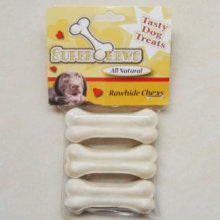 Dog Chew 3" White Bleached Pressed Bone Pet Products