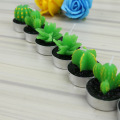 Green cactus shape candle wax art candles