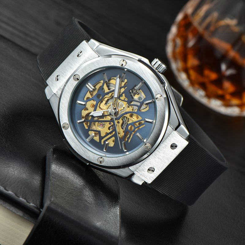 Fashionable Stylish Automatic Mechancial Silicone Watches