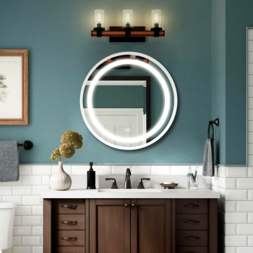 Modern 304 stainless steel Round bathroom mirror cabinet