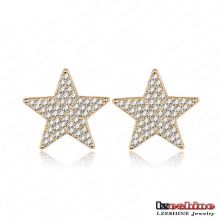 Full Rhinestoen Five-Point Star Girls Stud Earrings Fashion (ER0020-C)