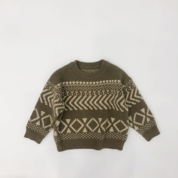 Kids Retro Boys Sweater Warm Girls Pullovers