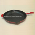 Preseasoned Enamel Cast Iron Frypan Dia 24cm