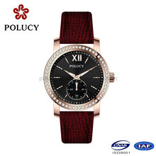 Factory OEM Rose Gold Ladies Slim Stone Watch for Women