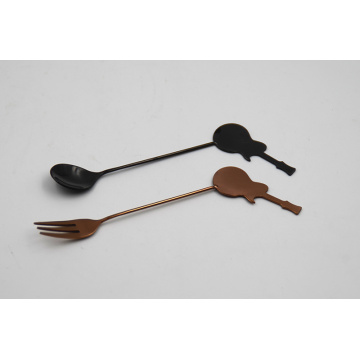 Customized Black PVD Coating coffee Spoon Fork set