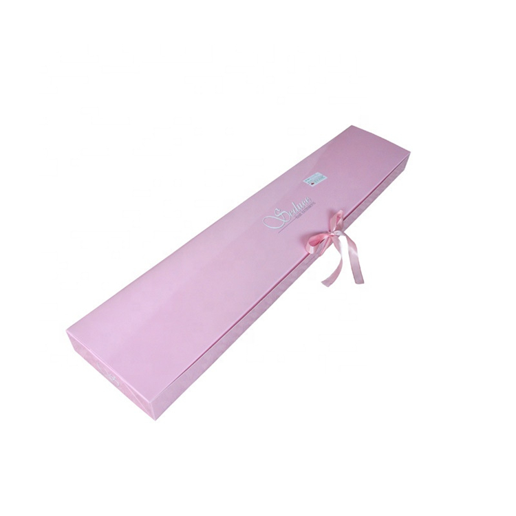 Luxury Pink Hair Packaging Box With Ribbon