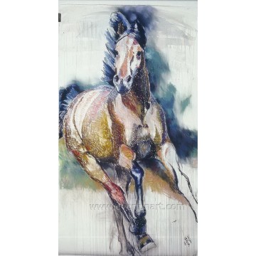 Venda Por Atacado pintura a óleo de cavalos selvagens em tela de parede arte decoração home (ean-371)