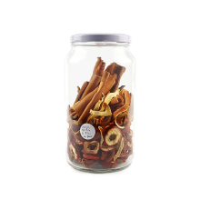 Large round 1000ml glass food jar with lid