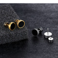 Stainless steel vintage gold stud earrings for men