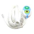 Nurse call button with curly cable