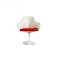 Eero Saarinen Fiberglass White Tulip Armrest Chair