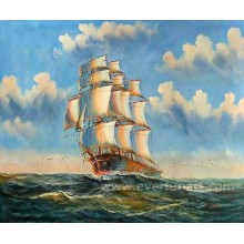 Wholesale Oil Painting Sailboats on Canvas for Home Decor (EWL-051)