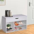 Wooden Shoes Cabinet Bench Hidden Storage Padded Seat